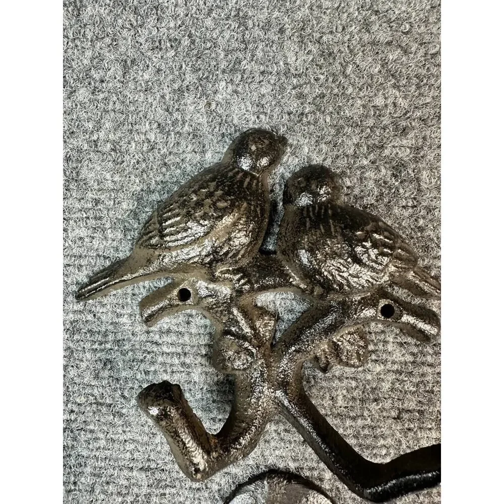 Cast Iron Wall Hooks Birds Decorative Coat Hat Key Hook Set